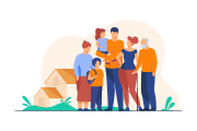 Famille en extérieur